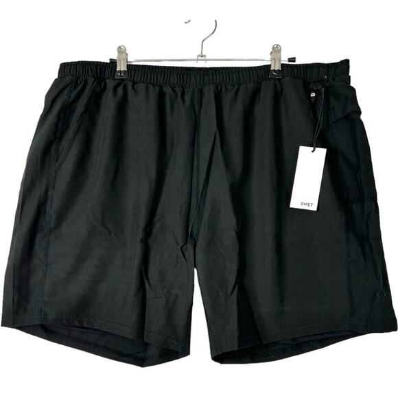 Swet Tailor Shorts Size XL SWET Active Onyx Black Technical Stretch Pockets NEW - Picture 4 of 12